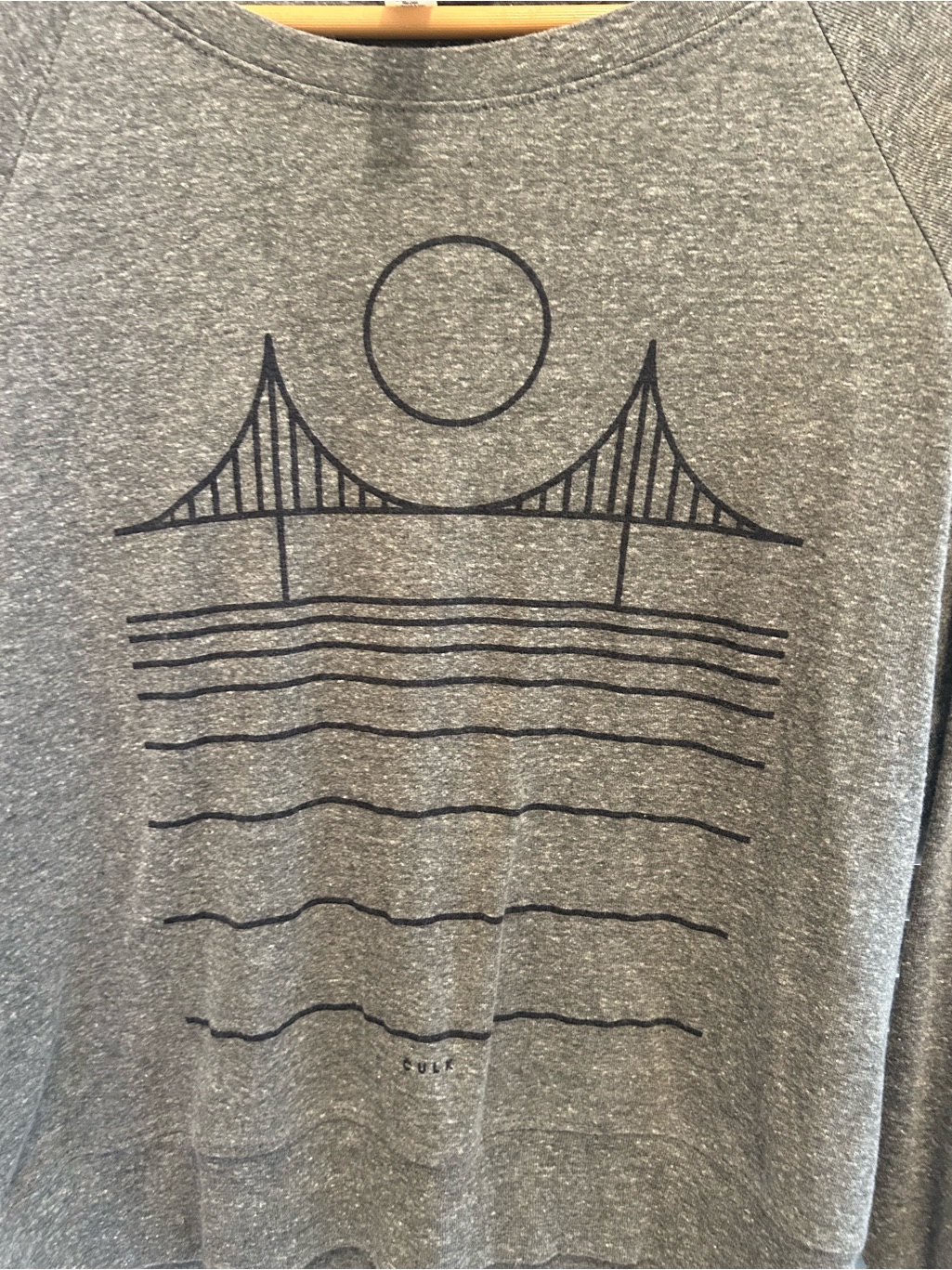 Culk Women's Heather Gray Graphic Boatneck Sweatshirt | Size Small - Made In Usa — image 5 of 8